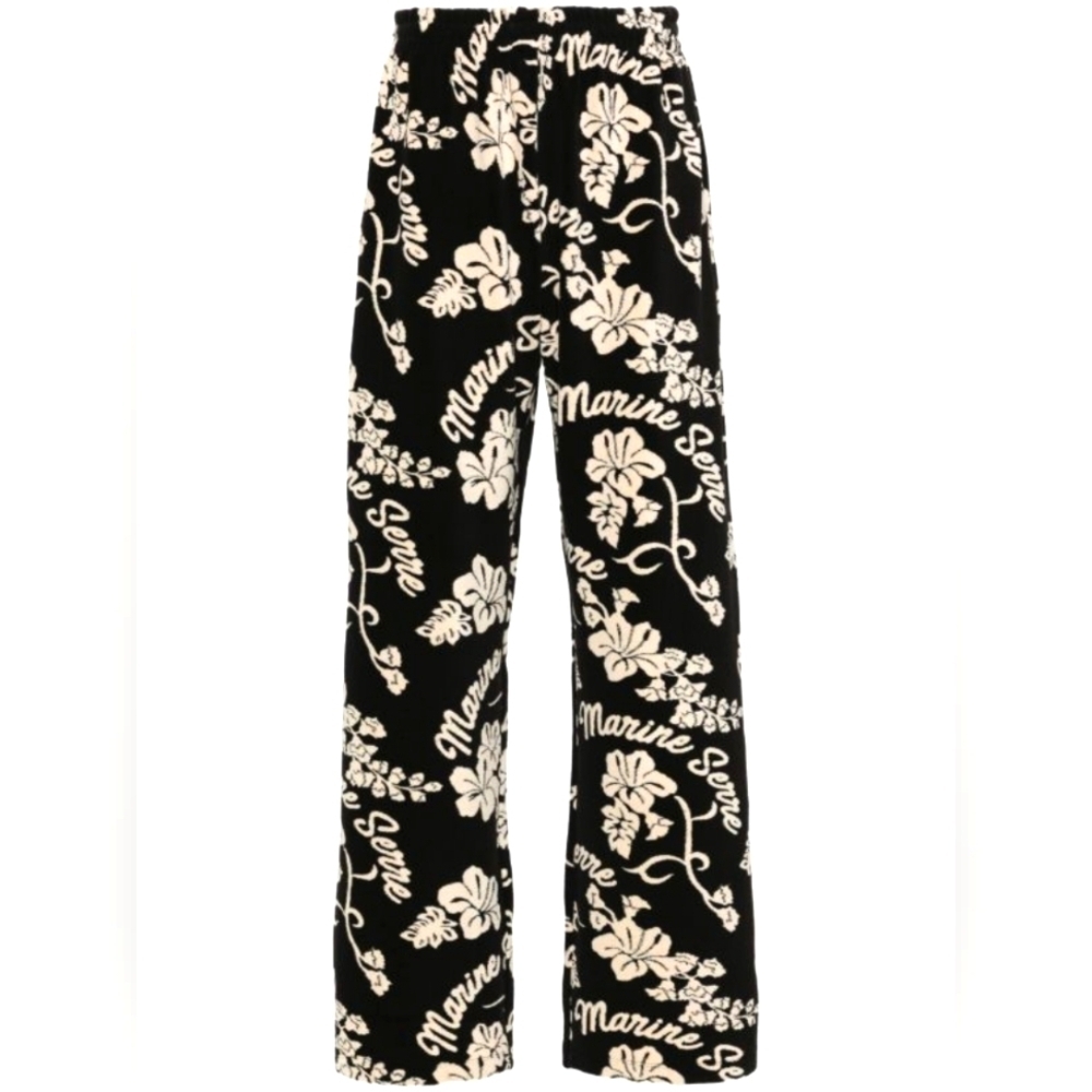 Marine Serre White Line Jacquard Towel Trousers Sweatpants Size XXL